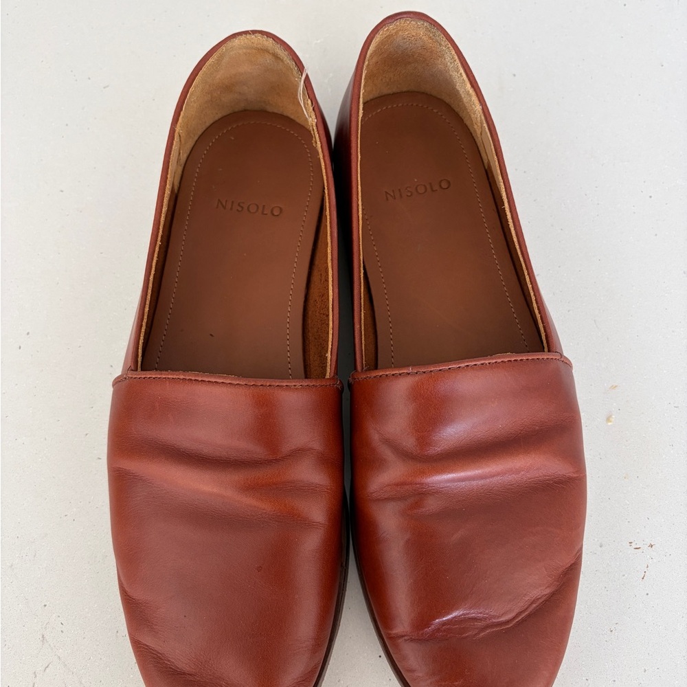 Nisolo Men's Brown Leather Slip-Ons Size 10
